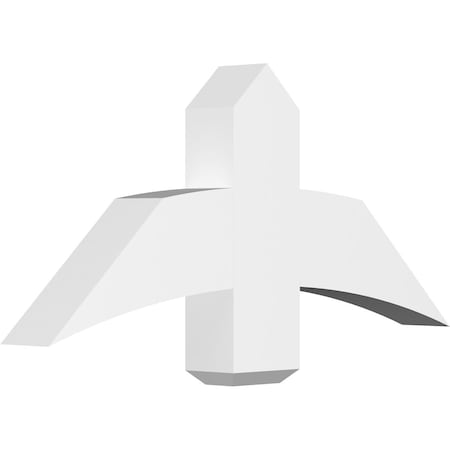 Ekena Millwork Bellingham Architectural Grade PVC Gable Bracket, 36"W x 16 1/2"H x 4"D x 6"F, 11/12 Pitch GBP036X17X0406BEL00